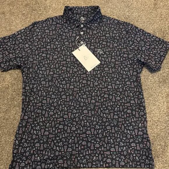 Rhoback Other - Rhoback Polo Men's Large The Boston Performance Shirt Fleet Navy Stretch NWT